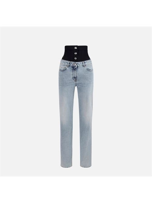 Jeans dritto in cotone organico con corsetto in neoprene ELISABETTA FRANCHI | PJ29I46E246E2R34